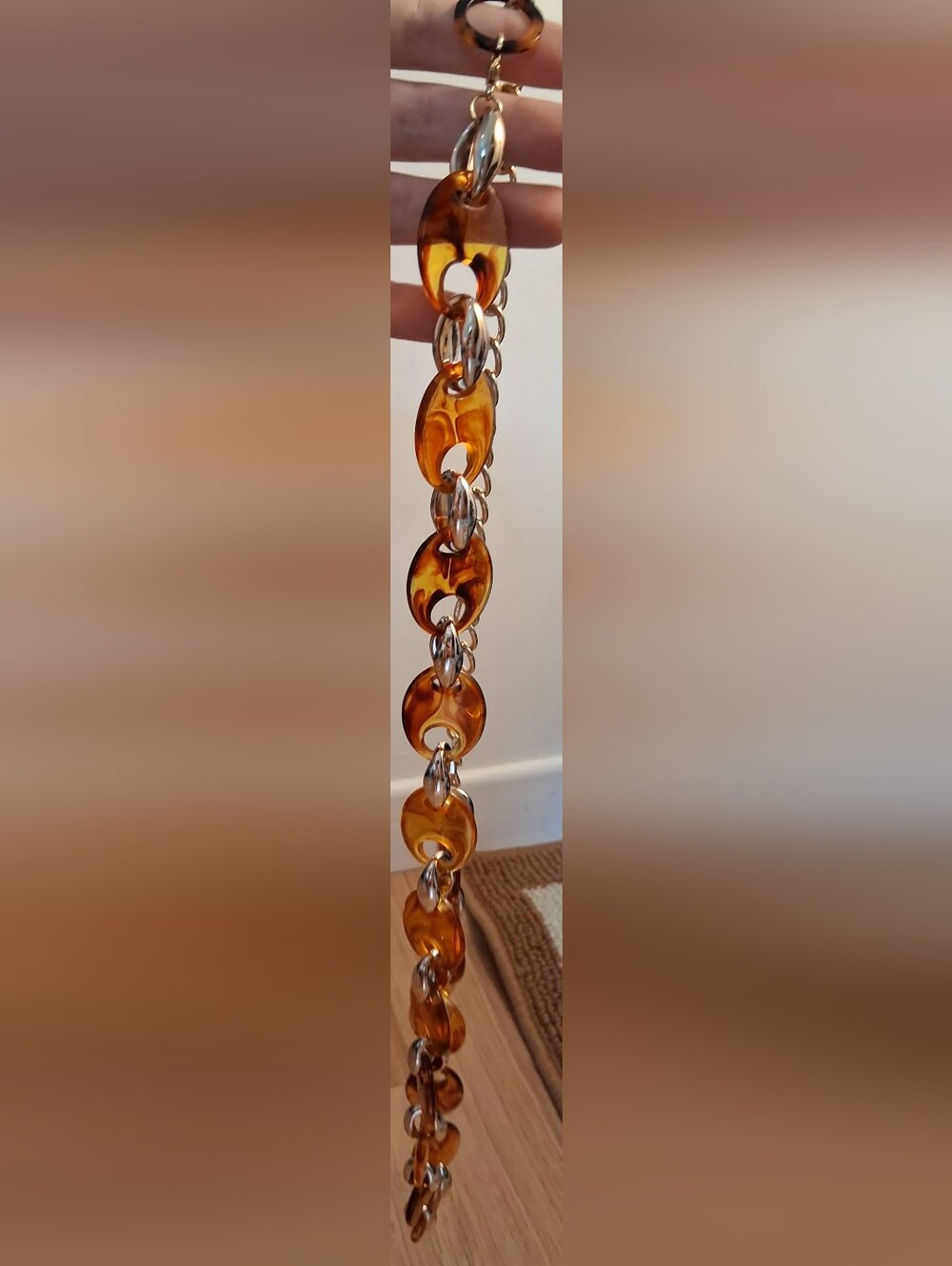 Vintage Y2K Tortoiseshell Chain Hip Belt - Picture 3 of 6